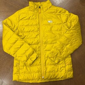 Kids REI puffer jacket- mustard yellow. Size 10-12. Perfect condition.